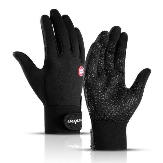 Autumn And Winter Outdoor Sports Men And Women Waterproof Windproof Warm Gloves Riding Touch Screen Zipper Ski Full Finger Glove