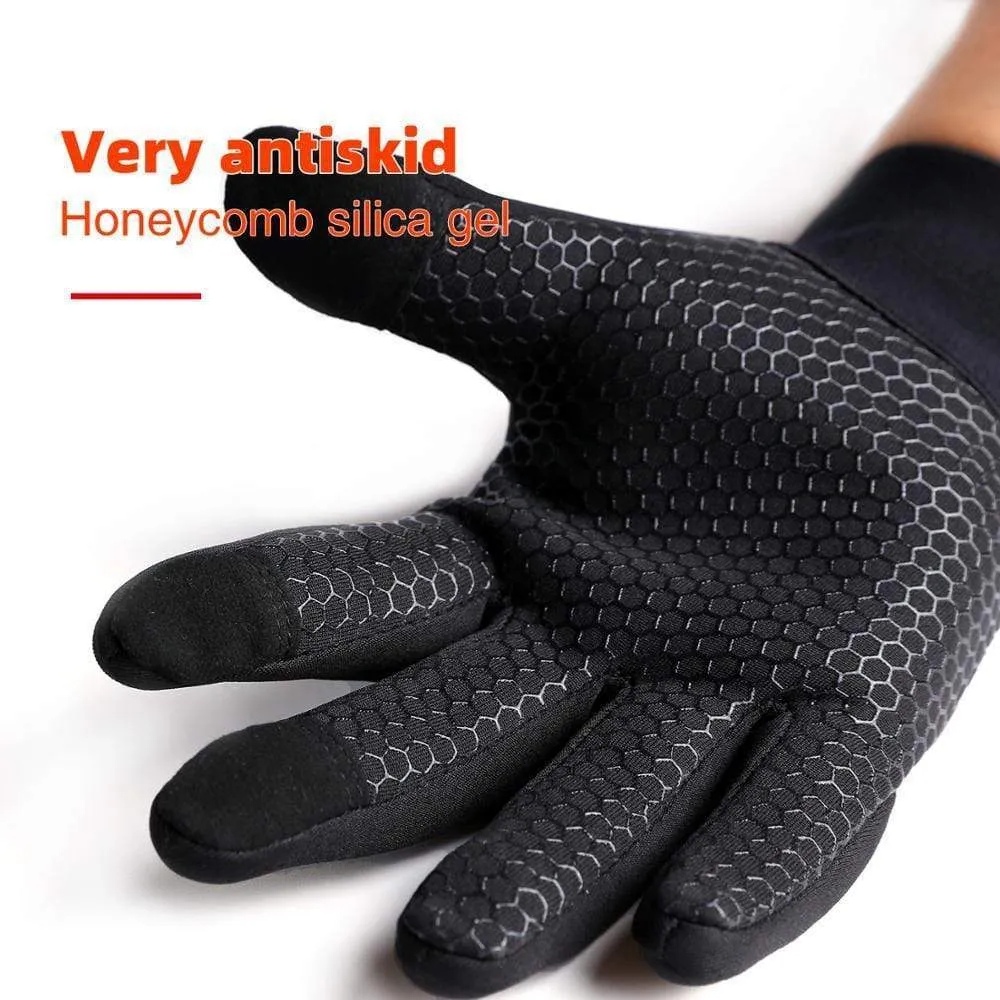 Autumn And Winter Outdoor Sports Men And Women Waterproof Windproof Warm Gloves Riding Touch Screen Zipper Ski Full Finger Glove