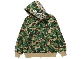 A Bathing Ape Bape Art Camo Shark Hoodie in Green xld