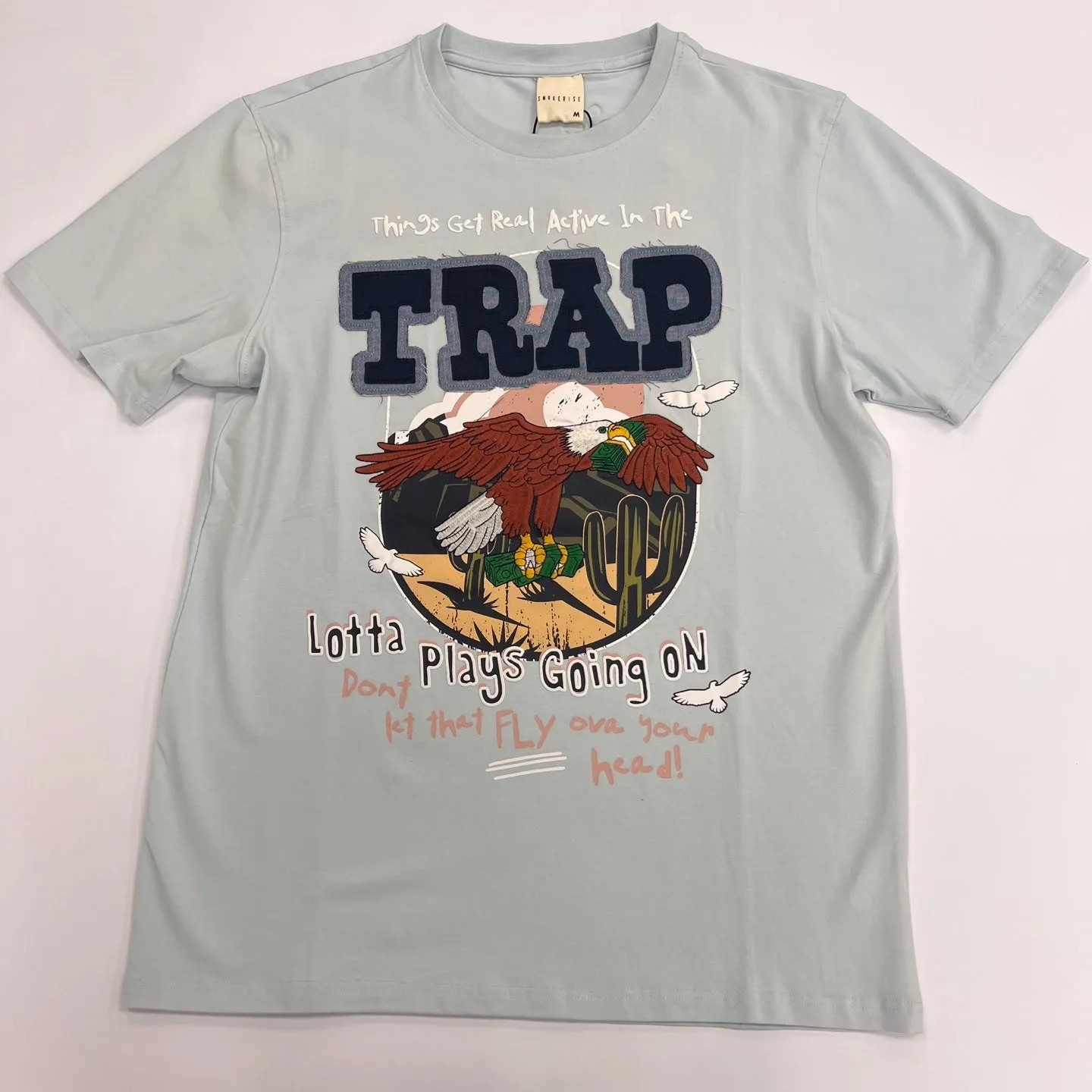 SMOKE RISE Trap Graphic Patch T-Shirt