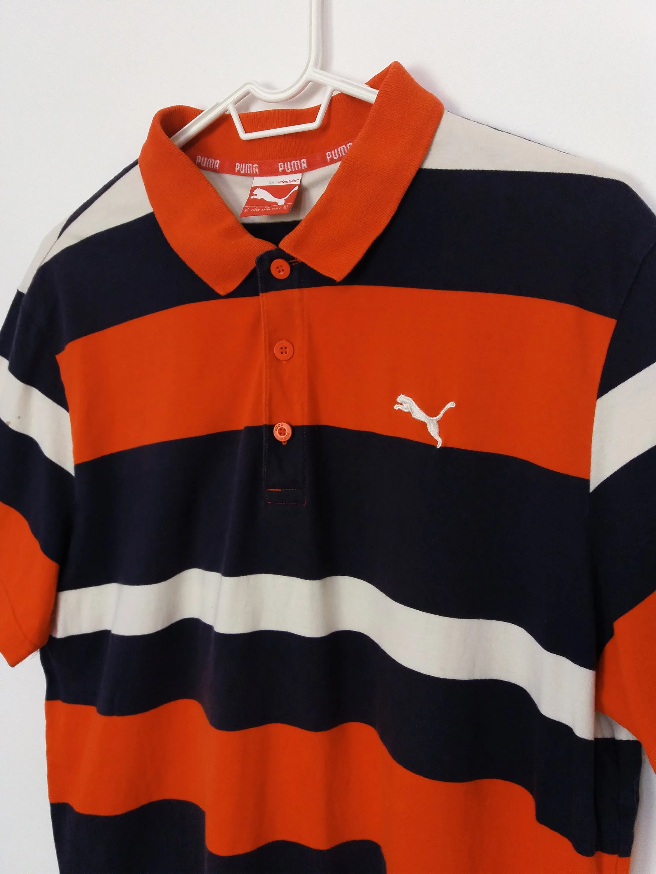 PUMA Vintage 90's Striped Polo Shirt