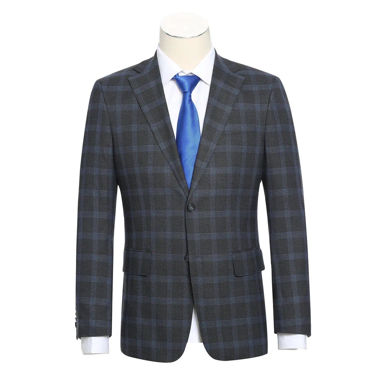 ENGLISH LAUNDRY Charcoal with Blue Check Notch Suit 72-55-095