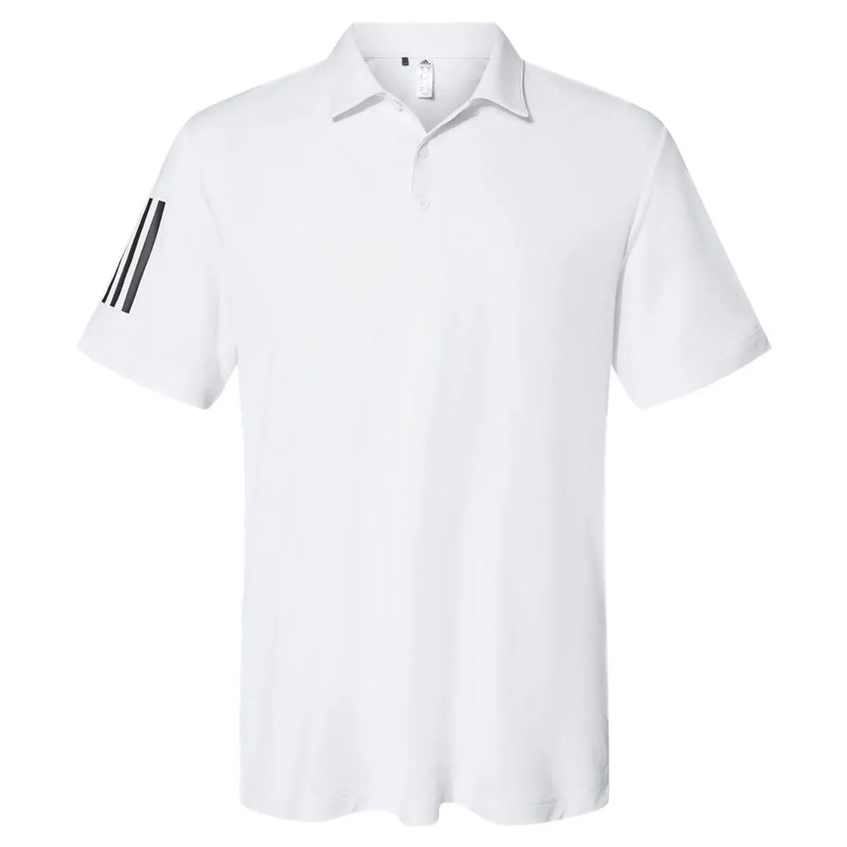 adidas Men's White/Black Floating 3-Stripes Sport Shirt