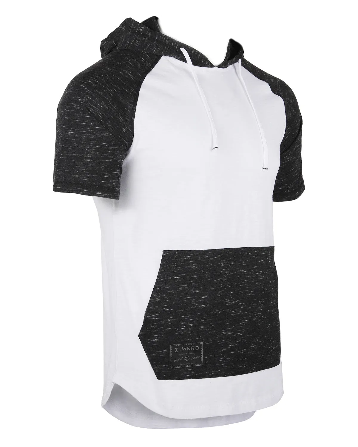 Short Sleeve Raglan Henley Hoodie