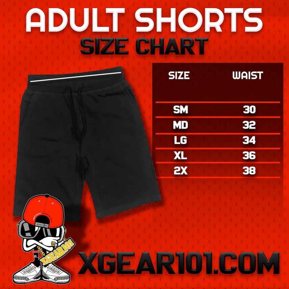 RED BIG BANK : Black Cotton Terry Fleece Shorts