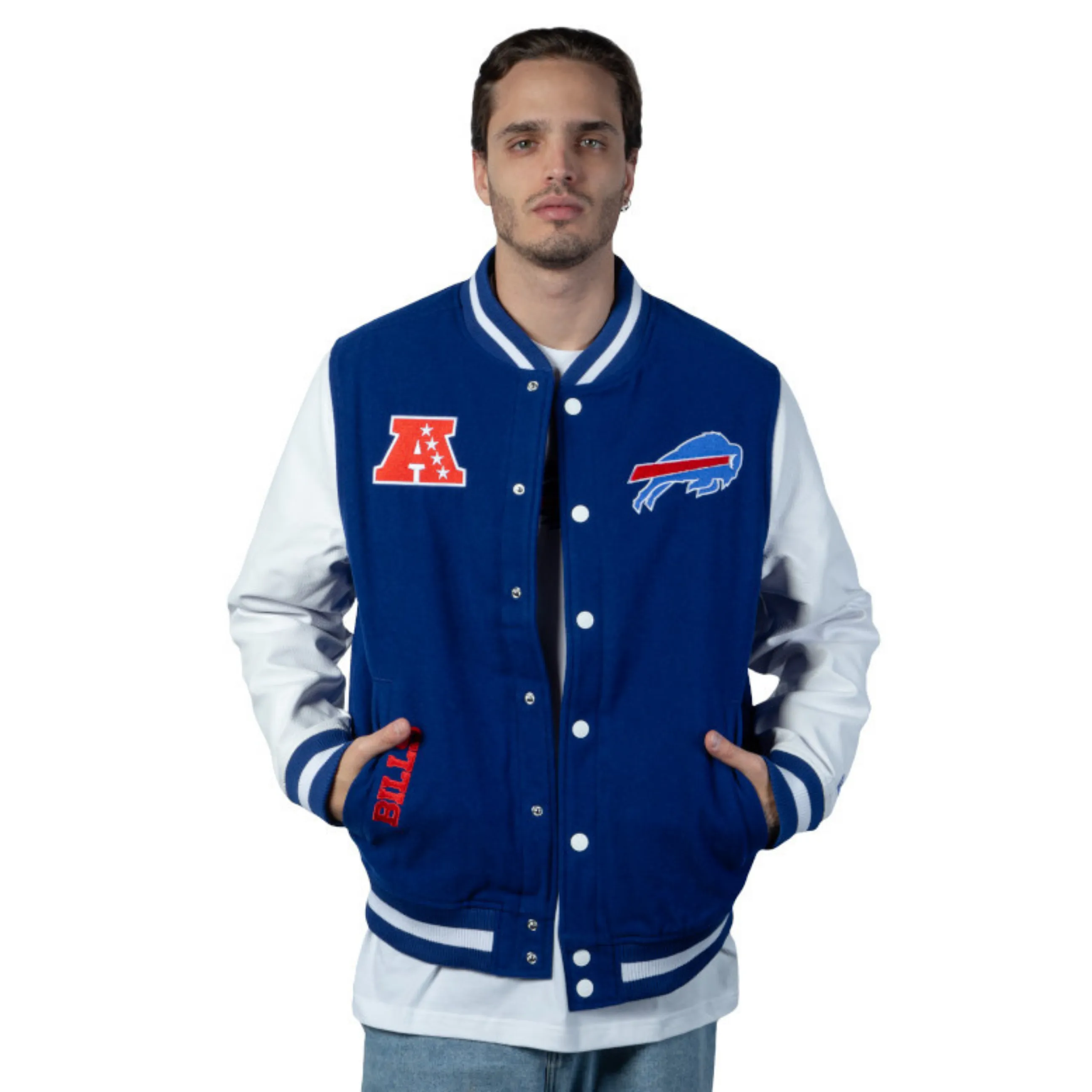 New Era Buffalo Bills Royal & White Snap Up Jacket