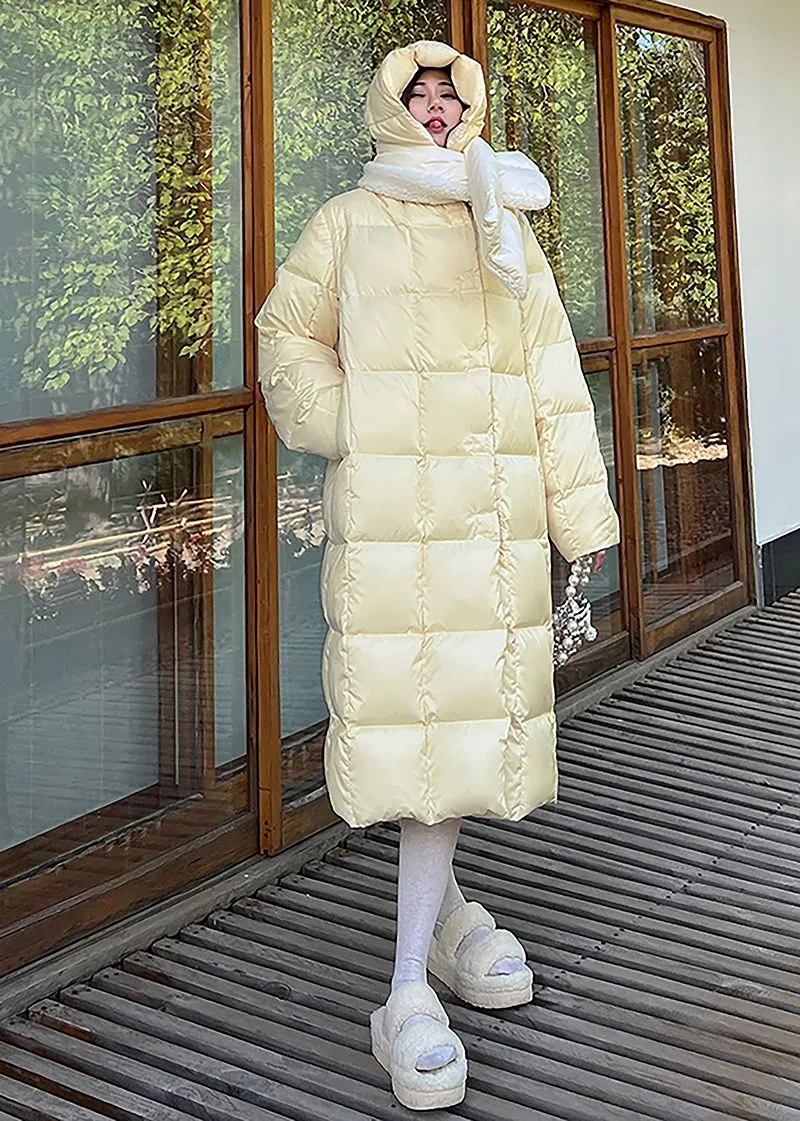 Lindsay Yellow Hooded Long Down Puffy Coat