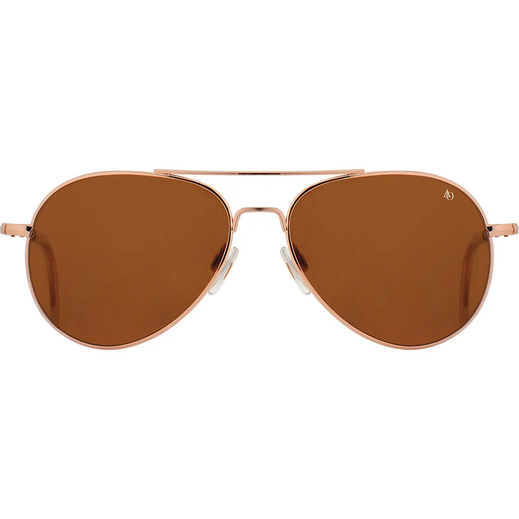 American Optical General Sunglasses | Rose Gold/Glass Brown