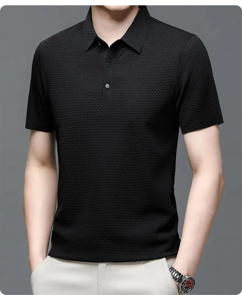 Loop-up Short-Sleeved Men Polo Shirt