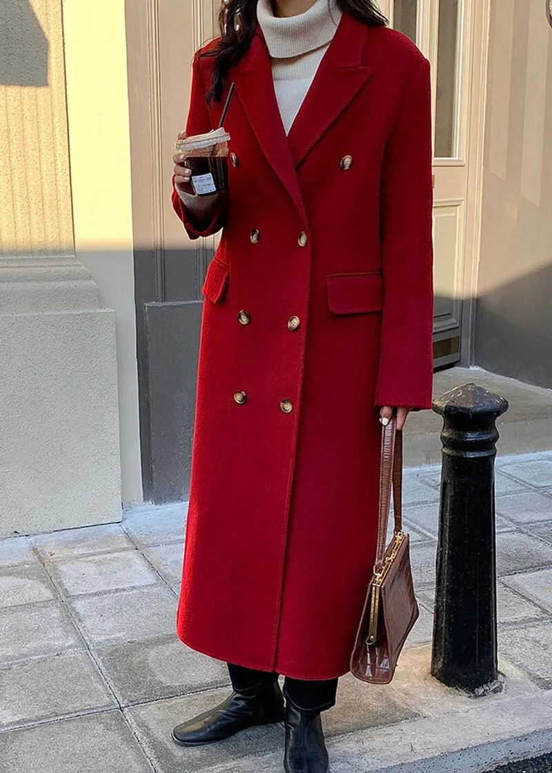 Barbara Australian Wool Double Breasted Long Coat