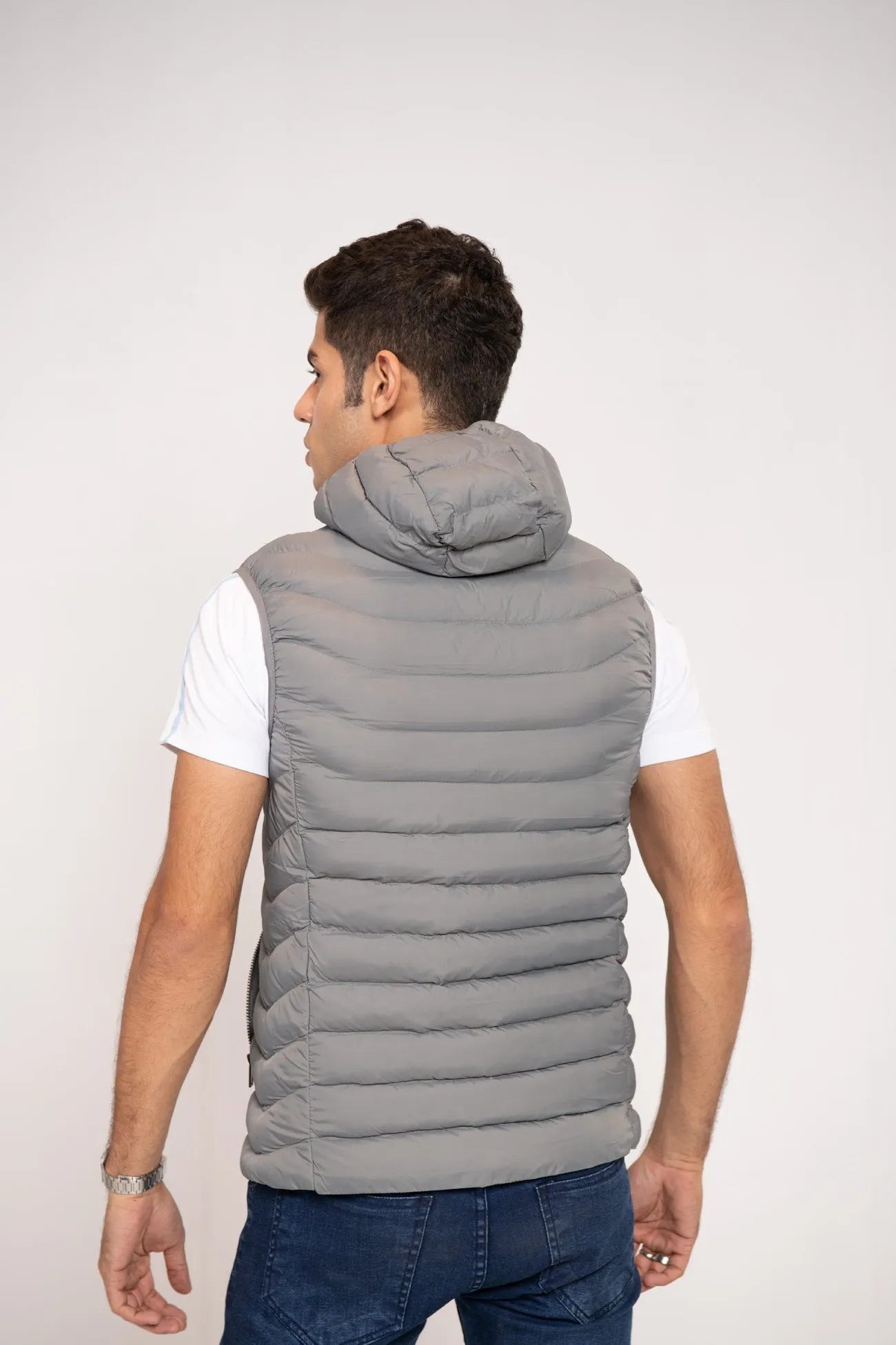 HOODED PUFFER GILET