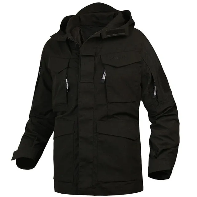 AshoreShop Men's Windbreaker Tactical Field Jacket Hooded