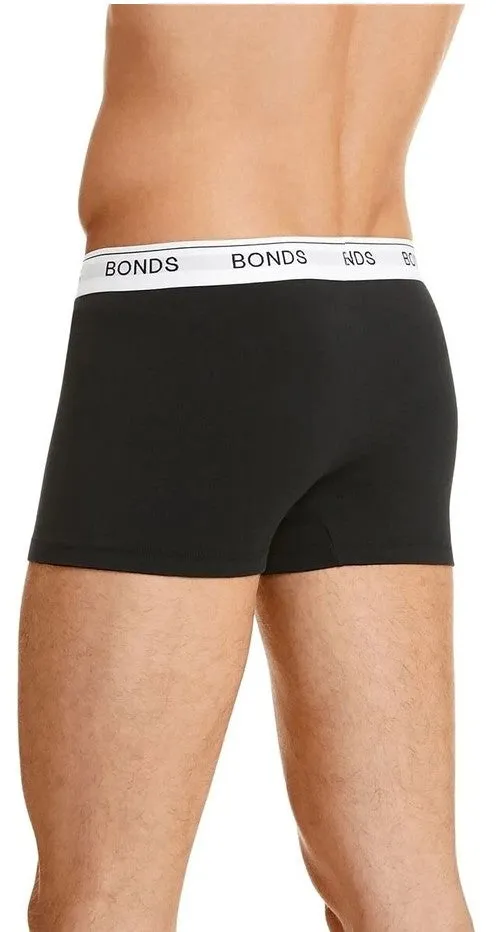 3 x Bonds Guyfront Trunk Mens Underwear Undies Black/White