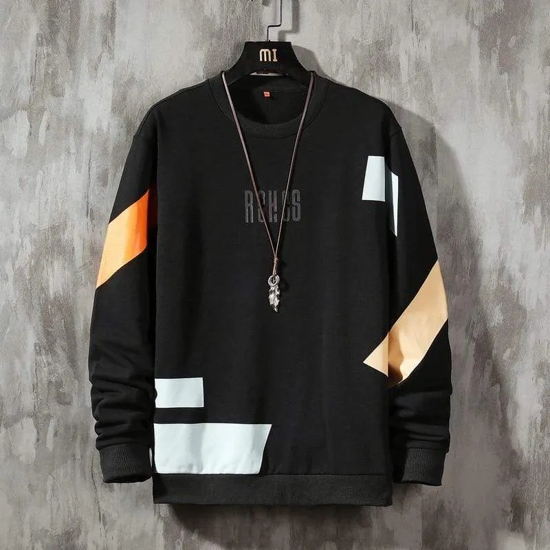 Patchwork Color Sweatshirt Men'S Hoodies Spring Autumn Hoody Casual Streetwear Clothes