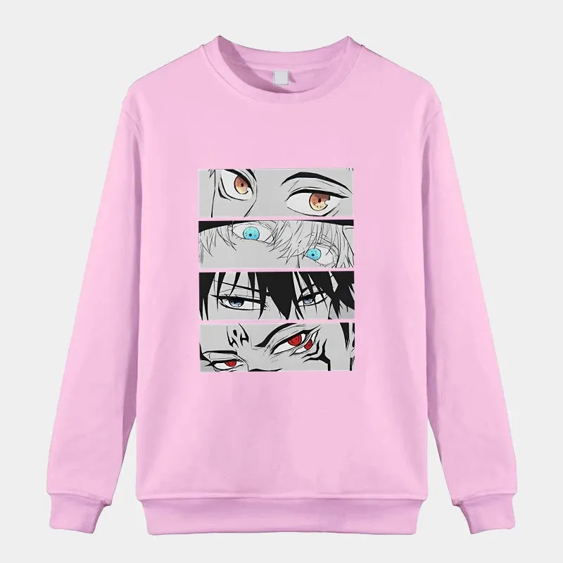 New Japanese Anime Sweatshirt Women Men Harajuku Pullover Fashion Round Neck Sweatshirts Casual Long Sleeve Tops