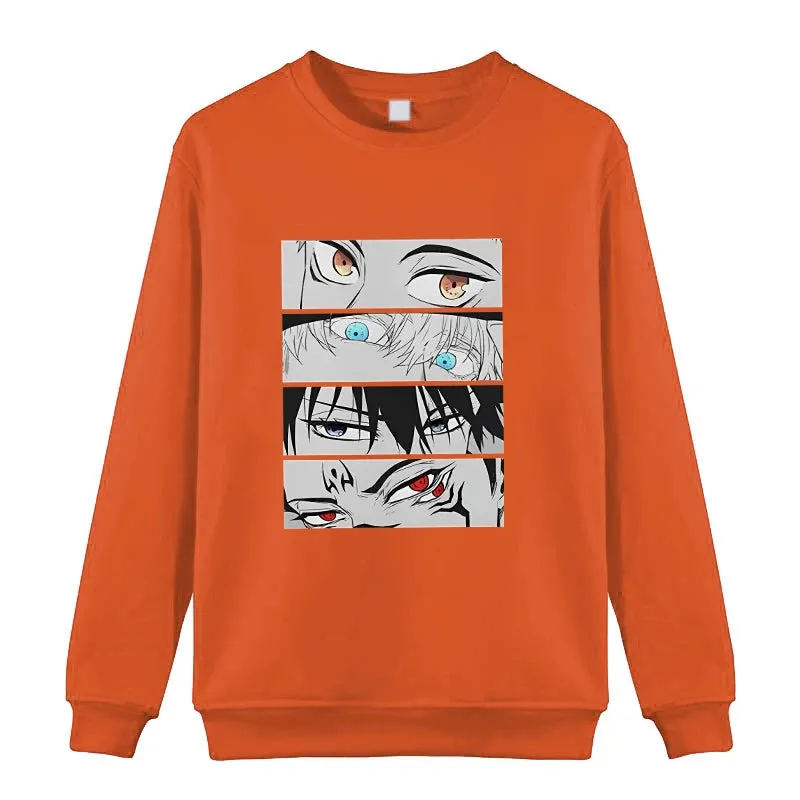 New Japanese Anime Sweatshirt Women Men Harajuku Pullover Fashion Round Neck Sweatshirts Casual Long Sleeve Tops