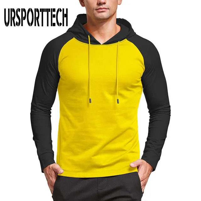 Men Spring Autumn Sweatshirt Streetwear Patchwork Hoodies