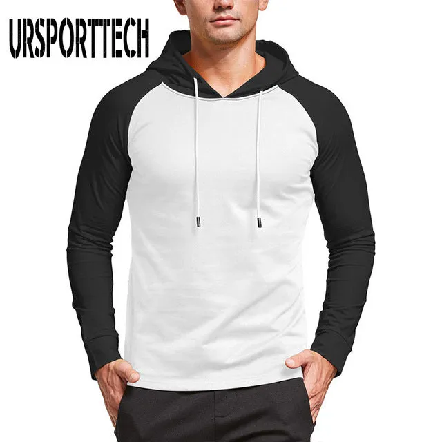 Men Spring Autumn Sweatshirt Streetwear Patchwork Hoodies