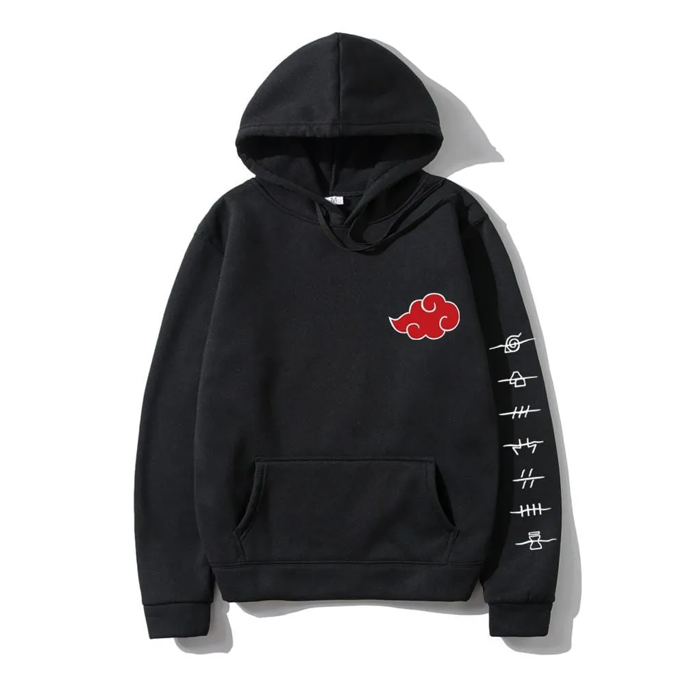 Japan Anime Akatsuki Cloud Symbols Print Men Hoodies Sweatshirt Streetwear Hoodie Men Women Oversized Sweatshirt Pullover Hoody