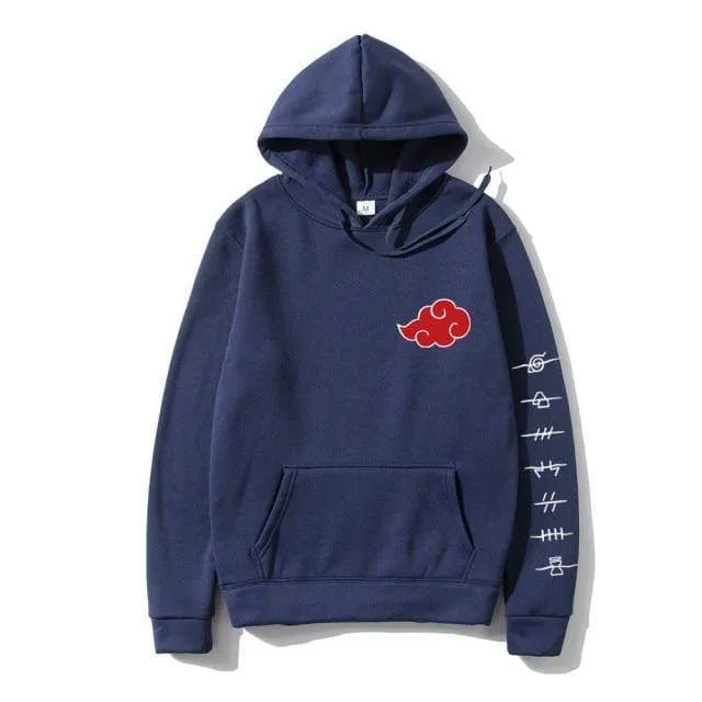 Japan Anime Akatsuki Cloud Symbols Print Men Hoodies Sweatshirt Streetwear Hoodie Men Women Oversized Sweatshirt Pullover Hoody