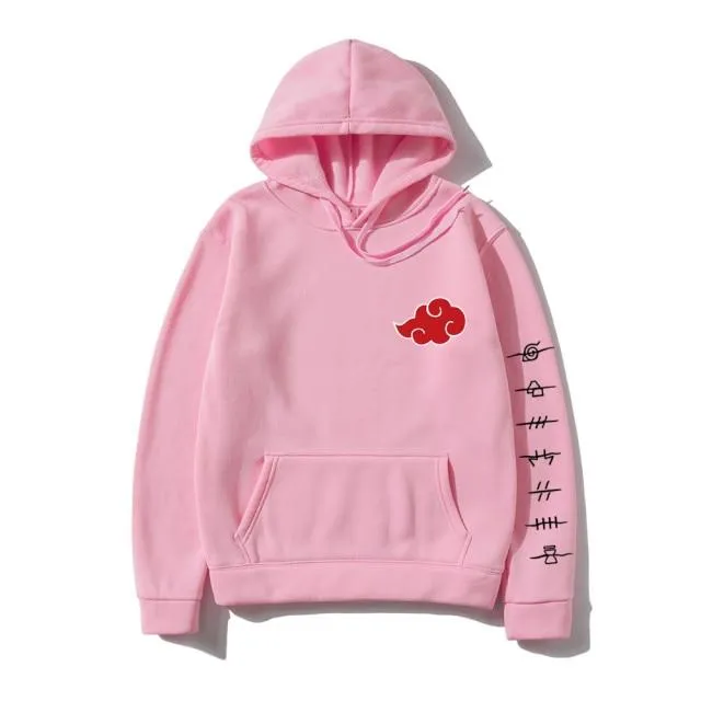 Japan Anime Akatsuki Cloud Symbols Print Men Hoodies Sweatshirt Streetwear Hoodie Men Women Oversized Sweatshirt Pullover Hoody