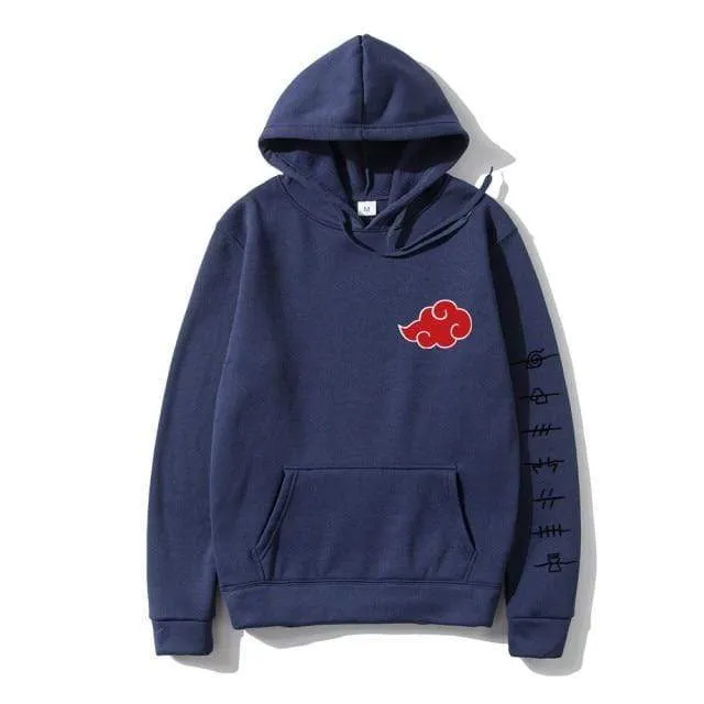 Japan Anime Akatsuki Cloud Symbols Print Men Hoodies Sweatshirt Streetwear Hoodie Men Women Oversized Sweatshirt Pullover Hoody