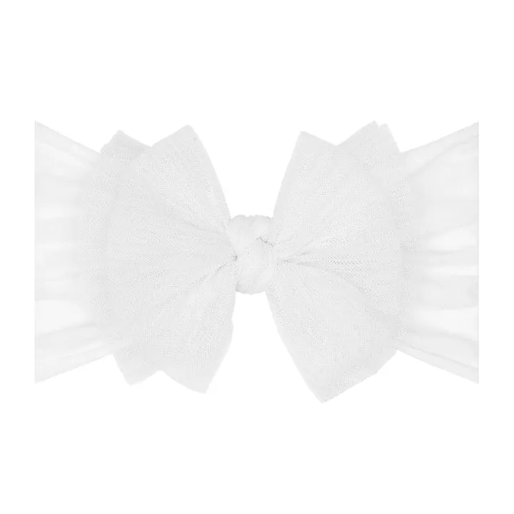 Baby Bling Tulle FAB Headband - Pleated White