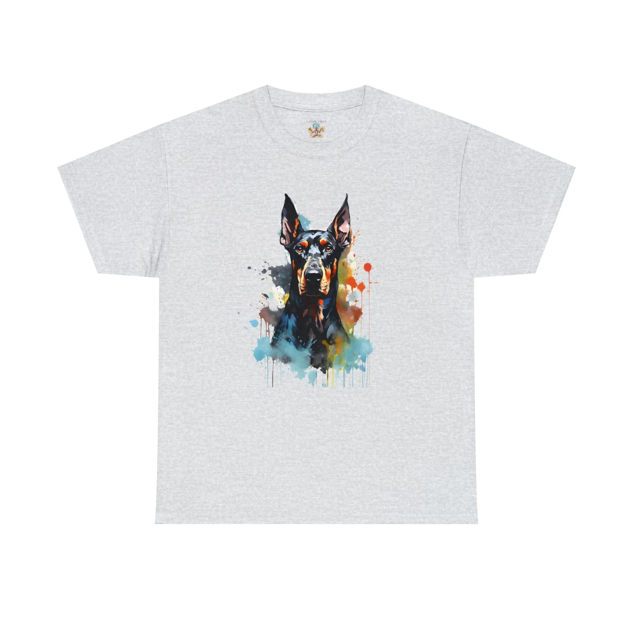 Doberman T-Shirt, Watercolor Doberman, Doberman Art Shirt, Dog Lover Apparel, Unisex Heavy Cotton Tee