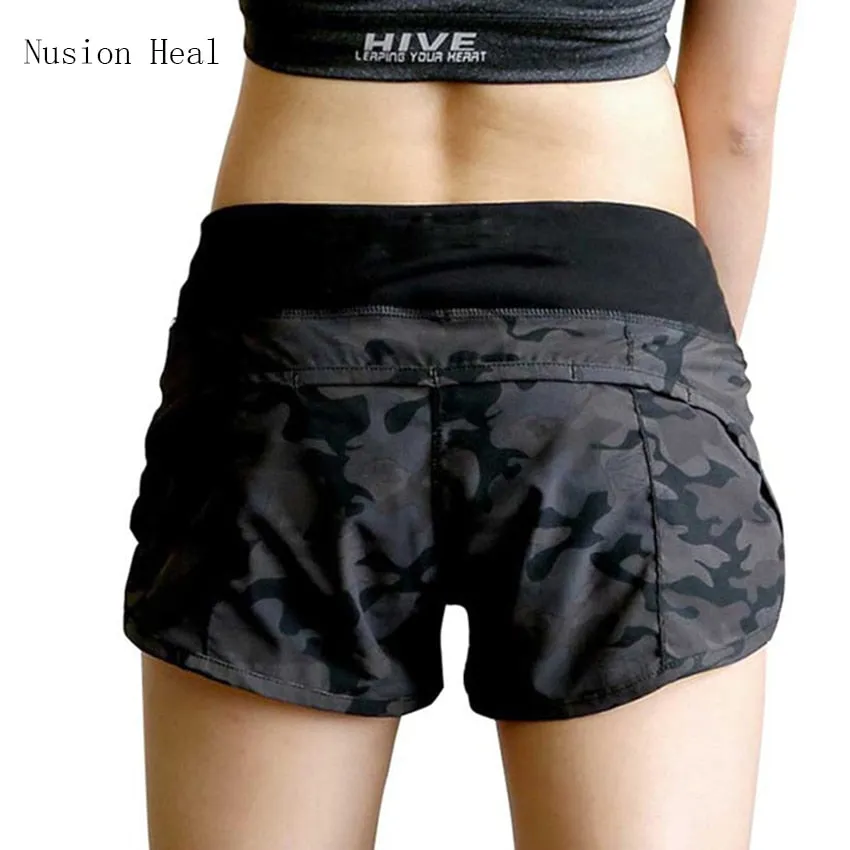 NUSION HEAL Womens Running Shorts 2 In 1 Running Tights Short Women's Gym Cool Woman Sport Short Fitness Ladies Running Shorts