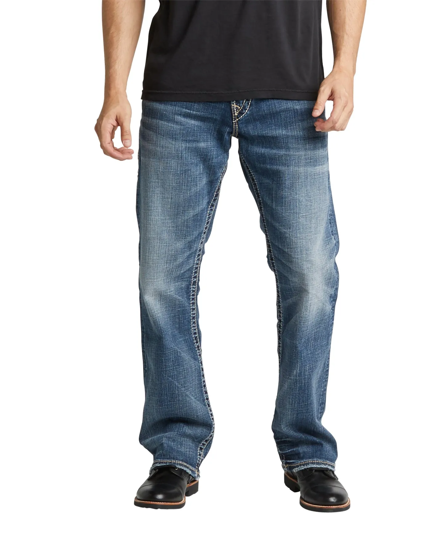 'Silver Jeans' Men's Zac Relaxed Straight Leg - Light Wash Indigo