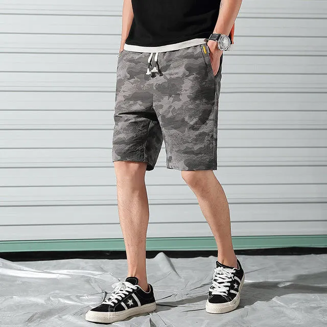 Camouflage Men Shorts Loose Elastic Hiphop Sports Running Beach Shorts