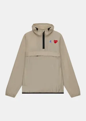 Beige K-Way Half-Zip Hoodie