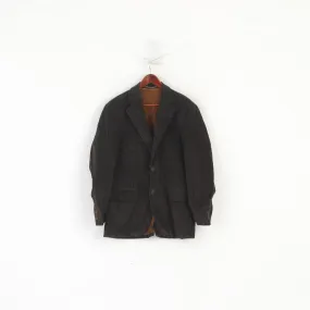 Benvenuto Men 52 42 Blazer Brown Cotton Striped Vintage Corduroy Single Breasted Jacket