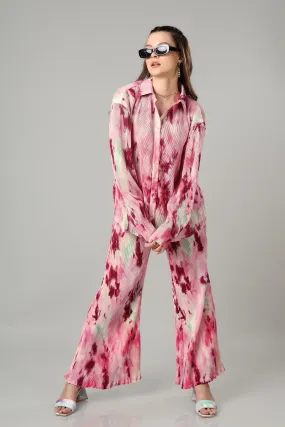 Bestselling Tye Dye Pleated Co-Ord Set For Women