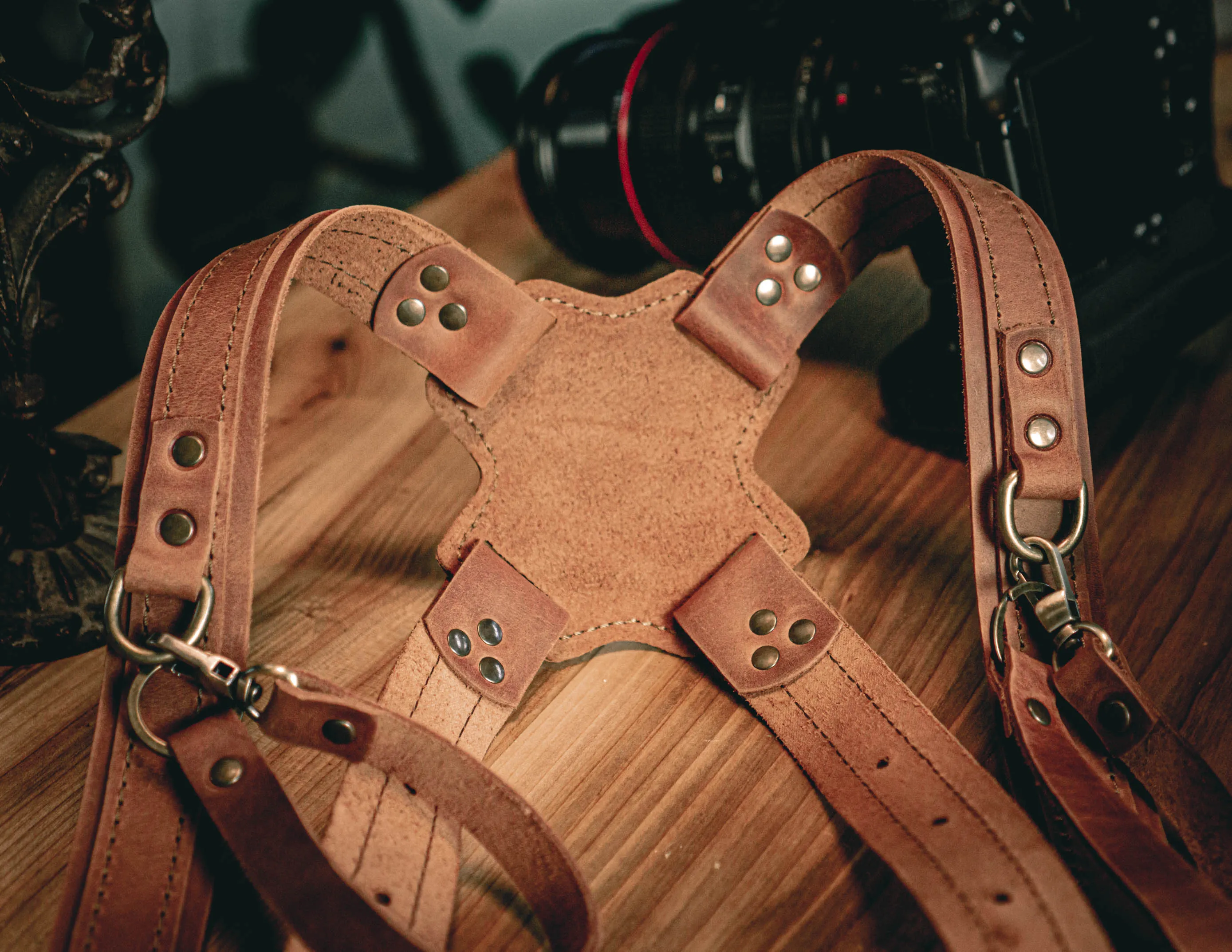 Leather Camera Harness | Dual Camera Strap | Handcrafted FashionRacing