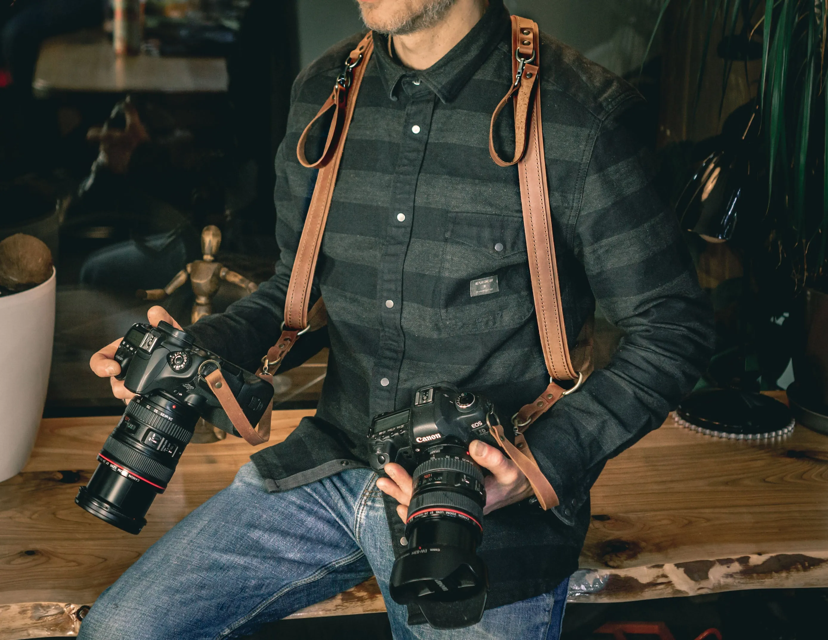 Leather Camera Harness | Dual Camera Strap | Handcrafted FashionRacing