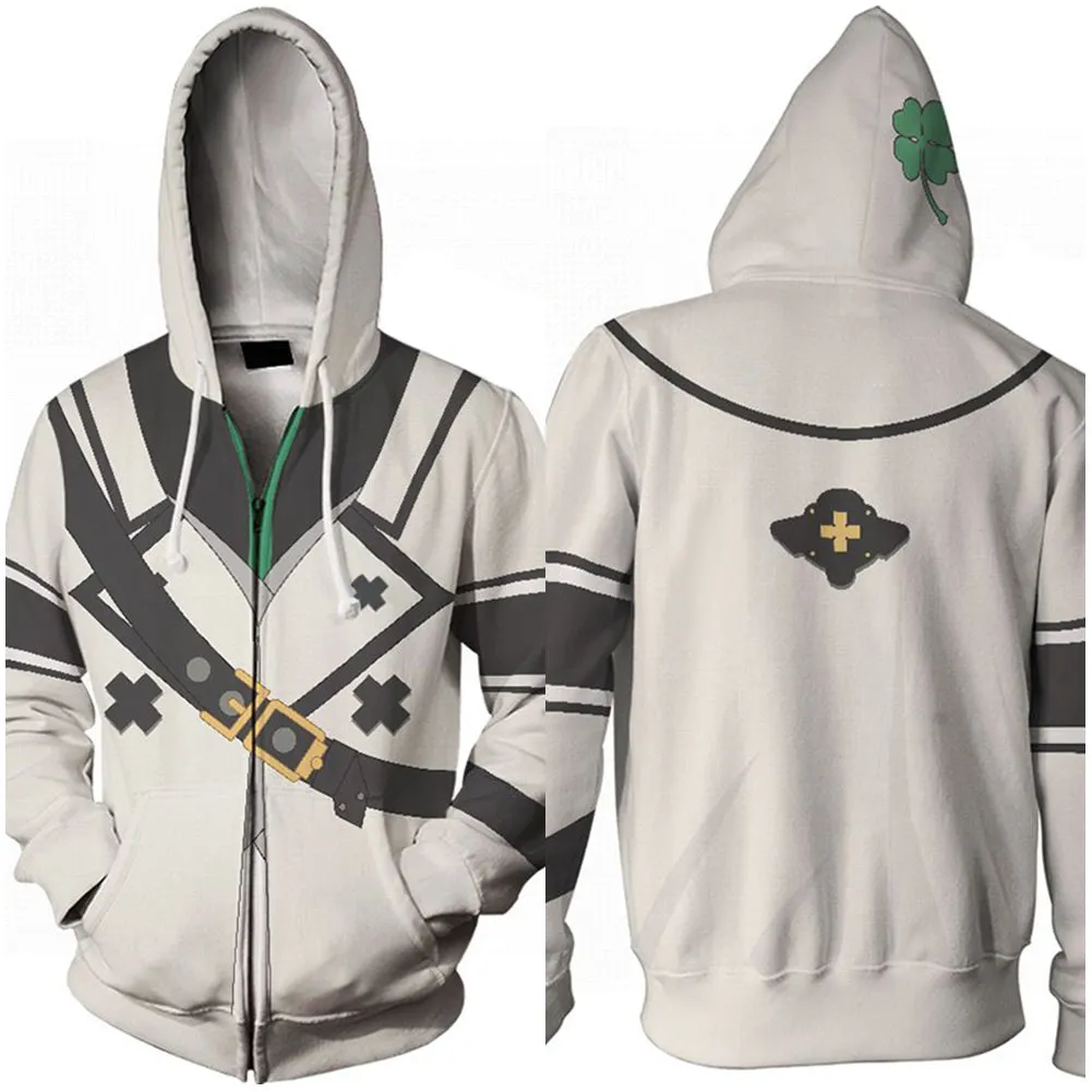 Guilty Gear Ramlethal Valentine Cosplay Hoodie 3D Printed Hooded Sweatshirt Men Women Casual Streetwear Zip Up Jacket Coat