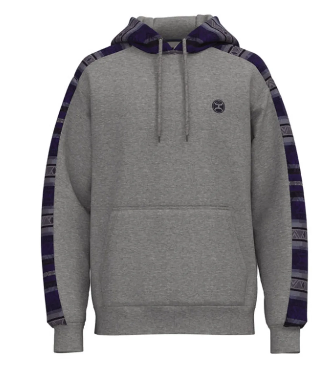 'Hooey' Men's Canyon Hoody - Grey / Navy Aztec