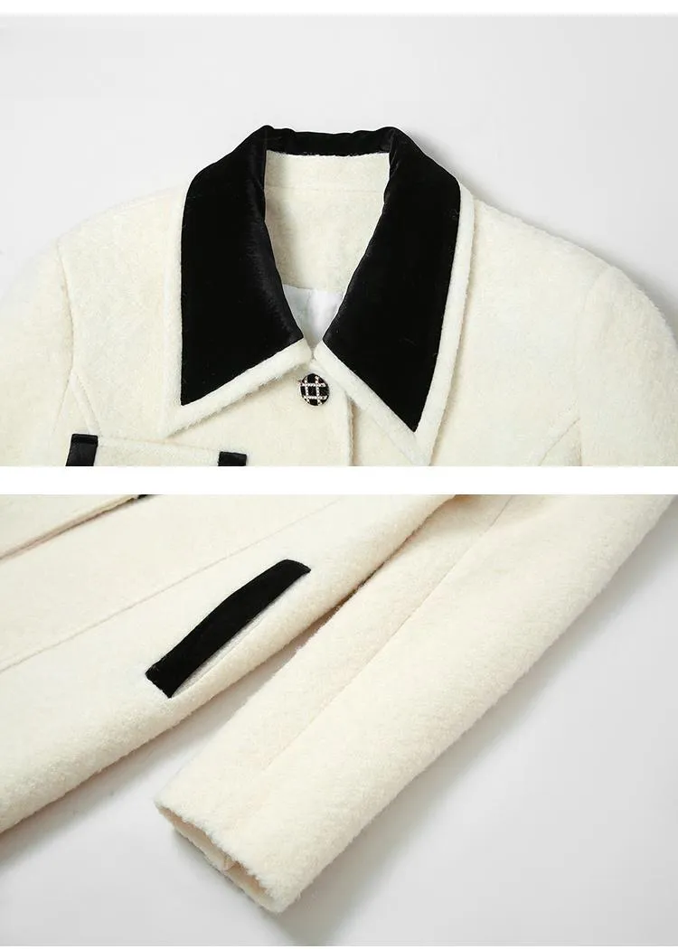 Tracy Colorblock Wool Blend Long Coat