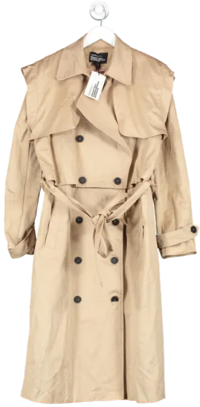 boohoo Beige Kourtney Kardashian Barker Multiway Trench Coat UK 10