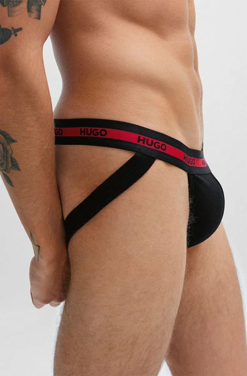 Boss Jockstrap Triple Pack In White Black Red For Men