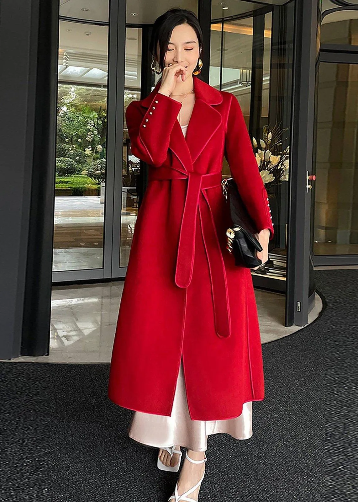 Kayla Belted Double Face Wool Coat