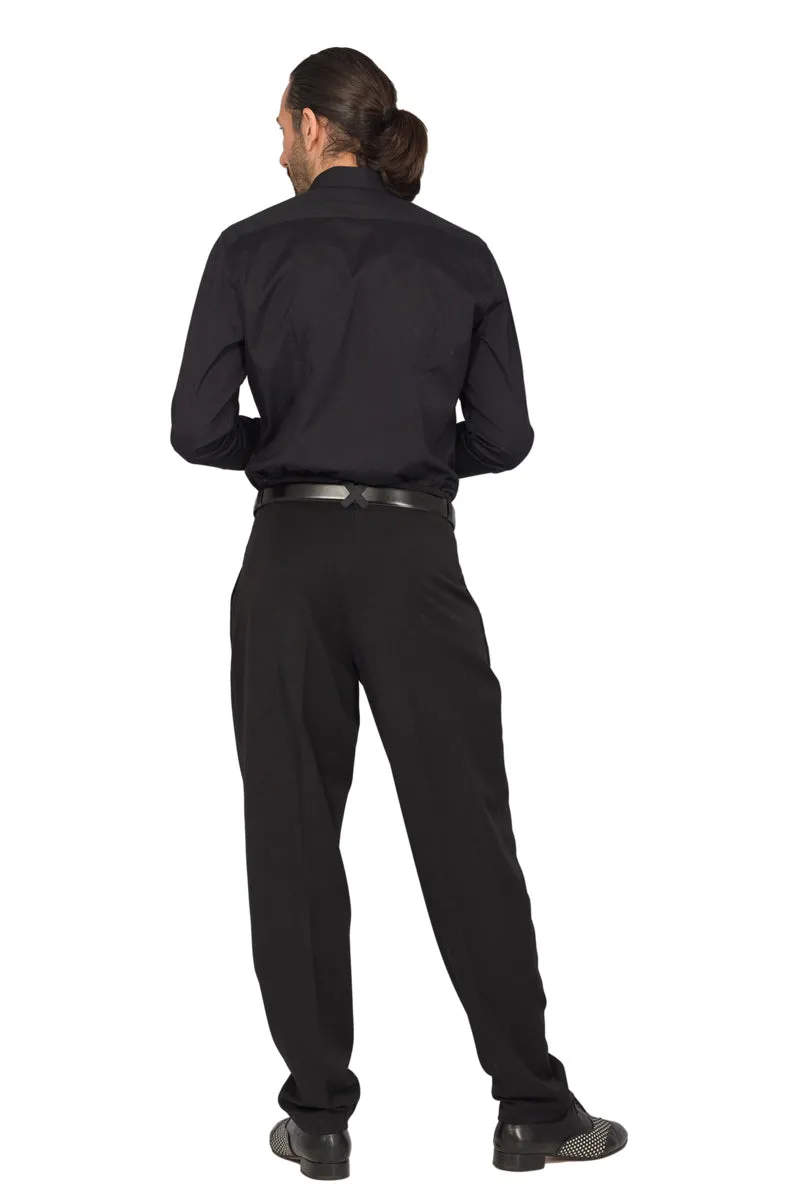 Black Men's Tango Pants With Three Pleats (40)