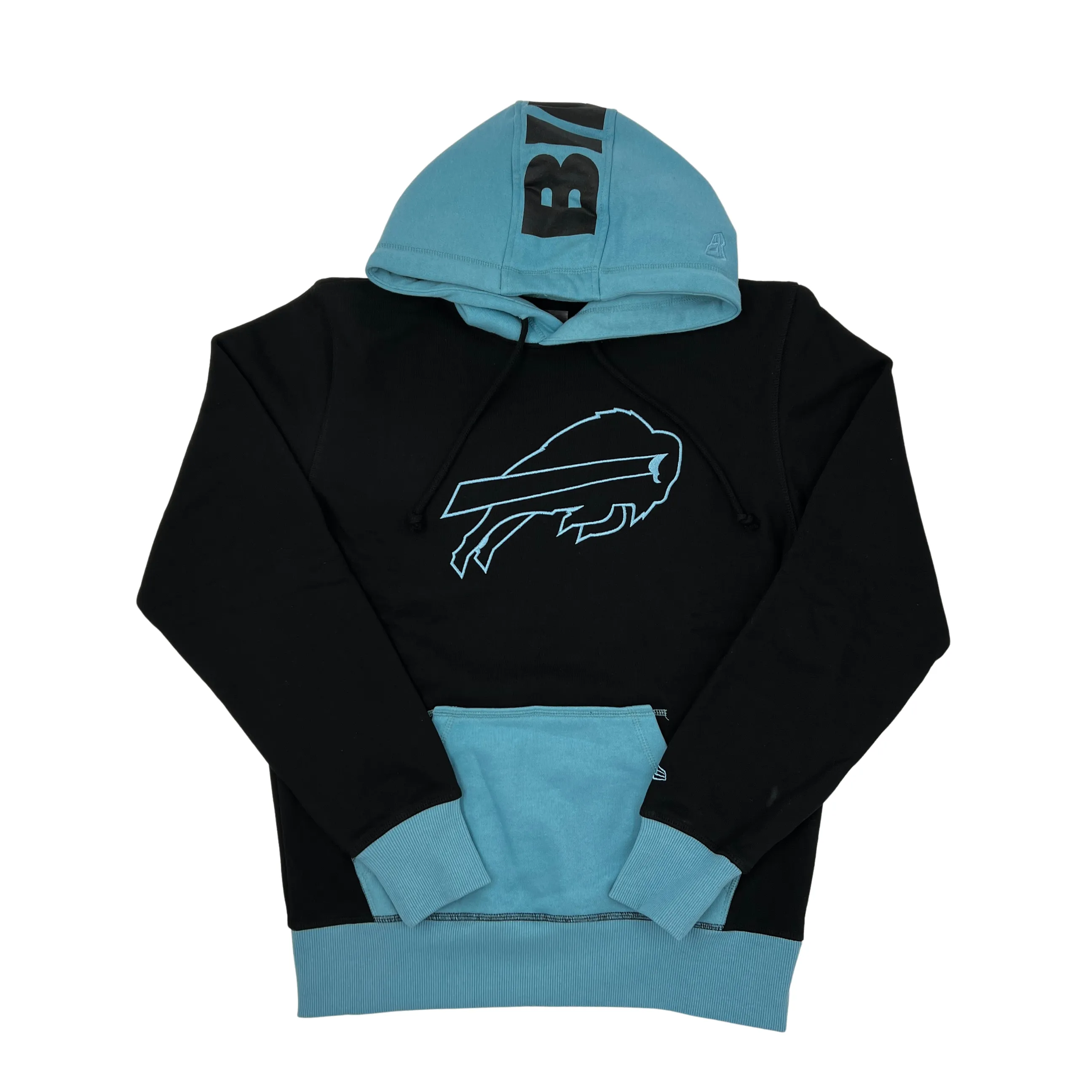 New Era Bills Black & Light Blue Charging Buffalo Hoodie