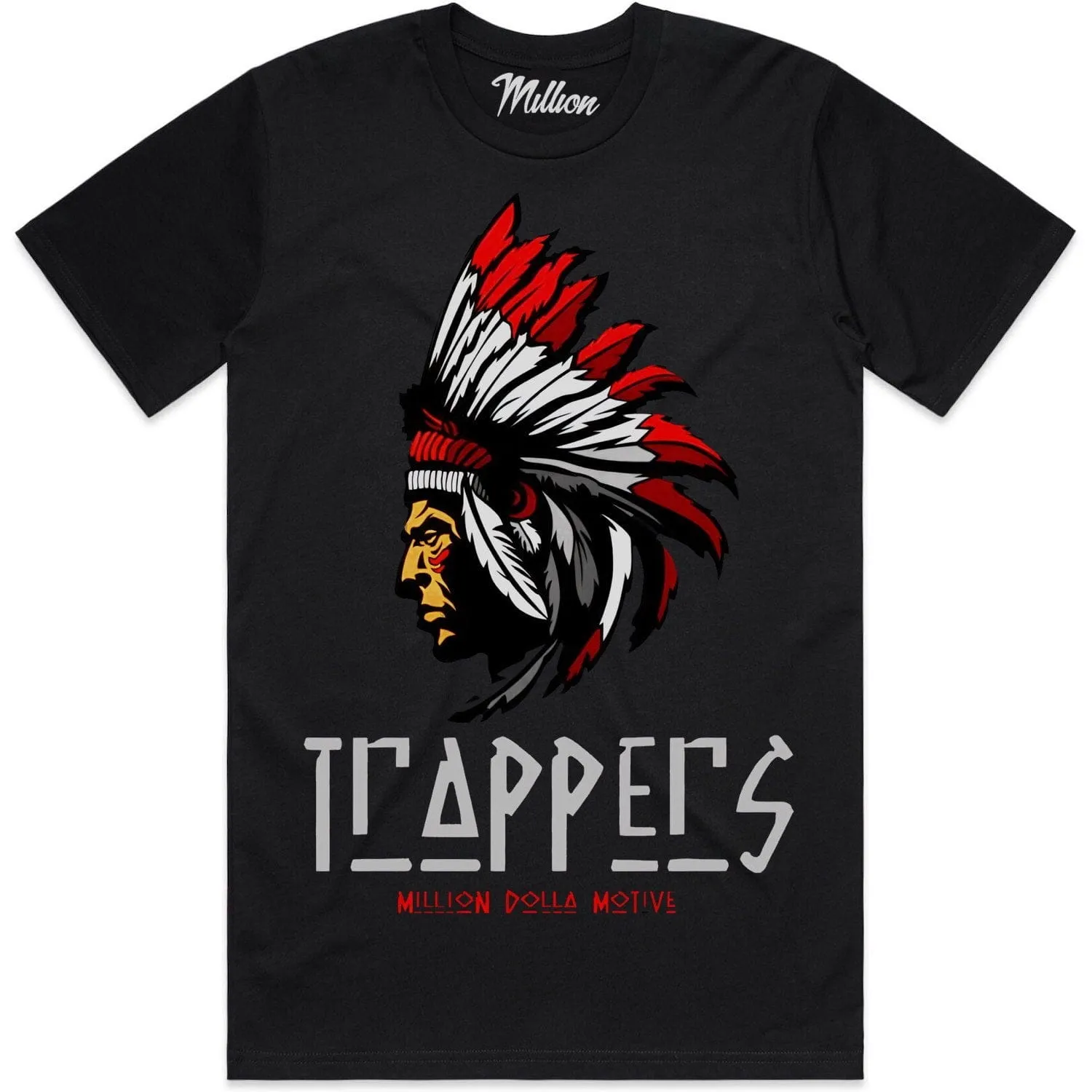 TRAPPERS (Red) : Black Sneaker Tees Shirt