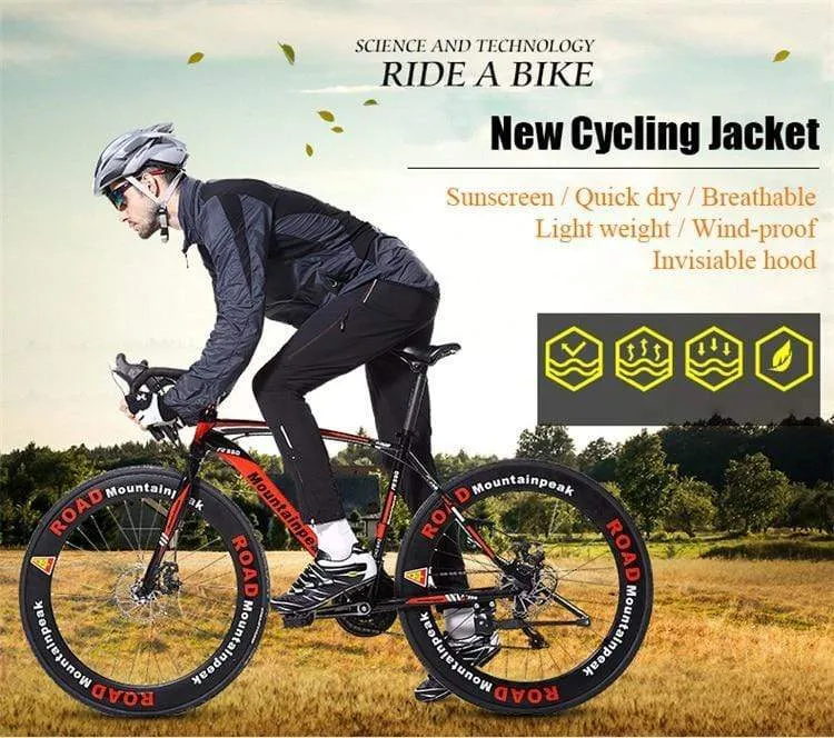 Ultra-light Hooded Bicycle Jacket Bike Windproof Coat Road MTB Cycling Wind Coat Long Sleeve Clothing Quick Dry Thin Jackets