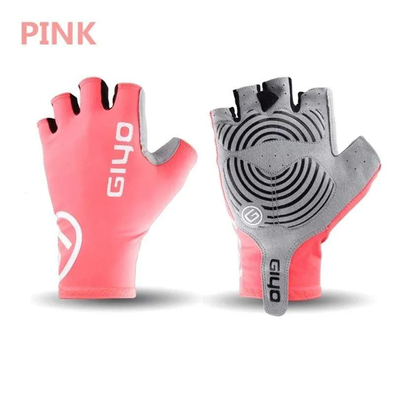 Anti Slip Gel Wind Cycling Half Finger Gloves Breathable Outdoor Lycra Fabric Mittens MTB Gloves Racing Road Bike Glove