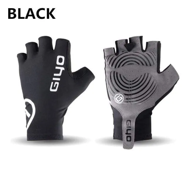 Anti Slip Gel Wind Cycling Half Finger Gloves Breathable Outdoor Lycra Fabric Mittens MTB Gloves Racing Road Bike Glove