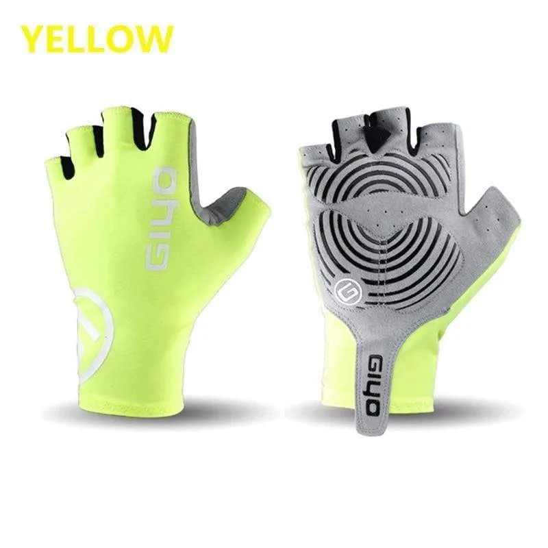 Anti Slip Gel Wind Cycling Half Finger Gloves Breathable Outdoor Lycra Fabric Mittens MTB Gloves Racing Road Bike Glove