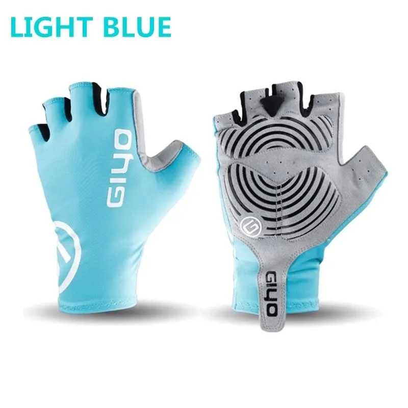 Anti Slip Gel Wind Cycling Half Finger Gloves Breathable Outdoor Lycra Fabric Mittens MTB Gloves Racing Road Bike Glove